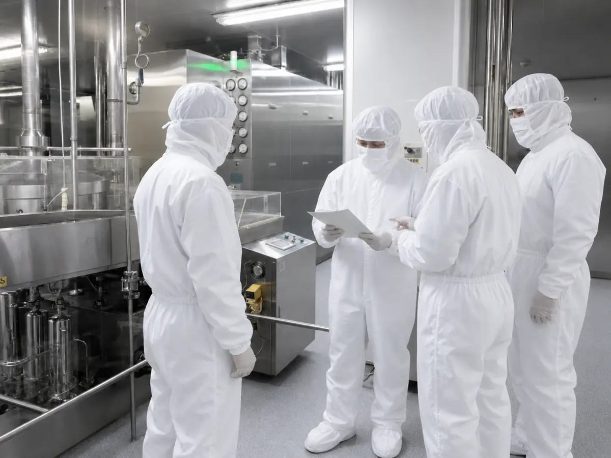 Renrumsteam, der gennemgår produktionsdokumentation