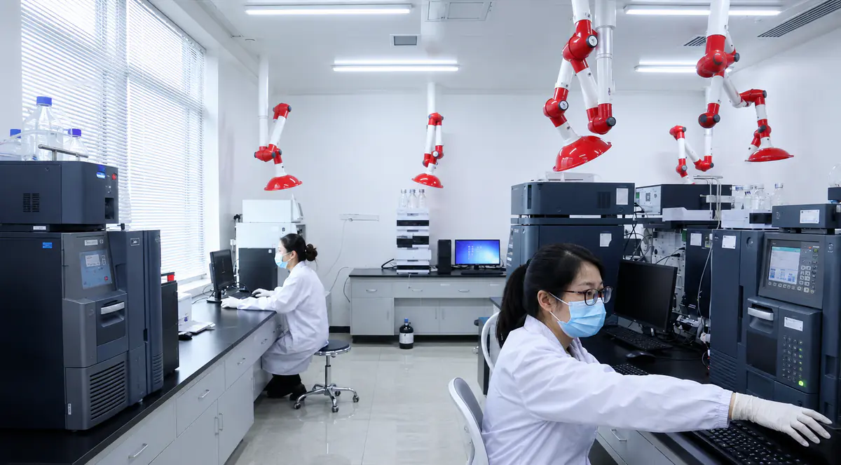 Analytiker ved en kromatografiarbejdsstation
