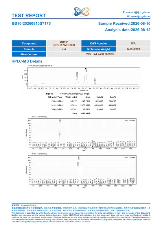 BPC-157 + TB-500 Third-party test report thumbnail
