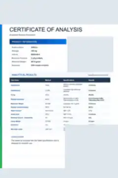 Blurred preview of a GHK-Cu 100 mg batch COA