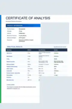 Blurred preview of a Semaglutide 10 mg batch COA