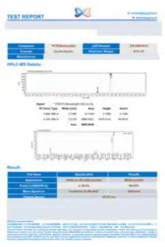 Blurred preview of the first page of a third-party report on Retatrutide 50 mg