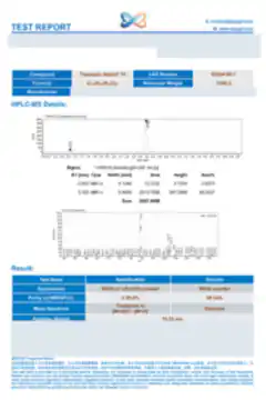 Blurred preview of the first page of a third-party report on Thymosin Alpha 1 10 mg